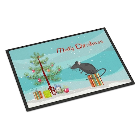 Carolines Treasures 24 x 36 in. Satin Mouse Merry Christmas Indoor or Outdoor Mat CK4464JMAT